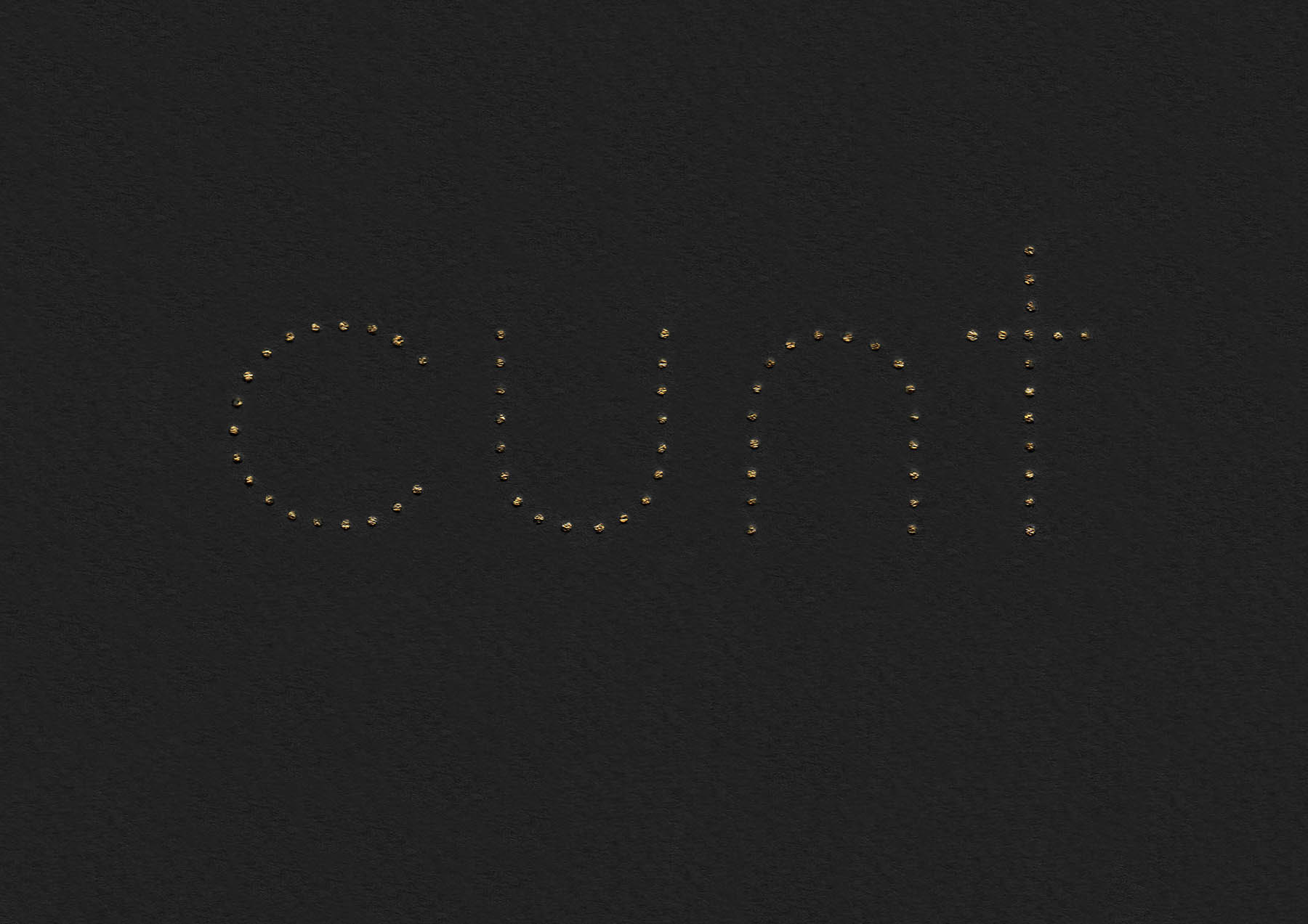 Cunt formed from gold leaf dots